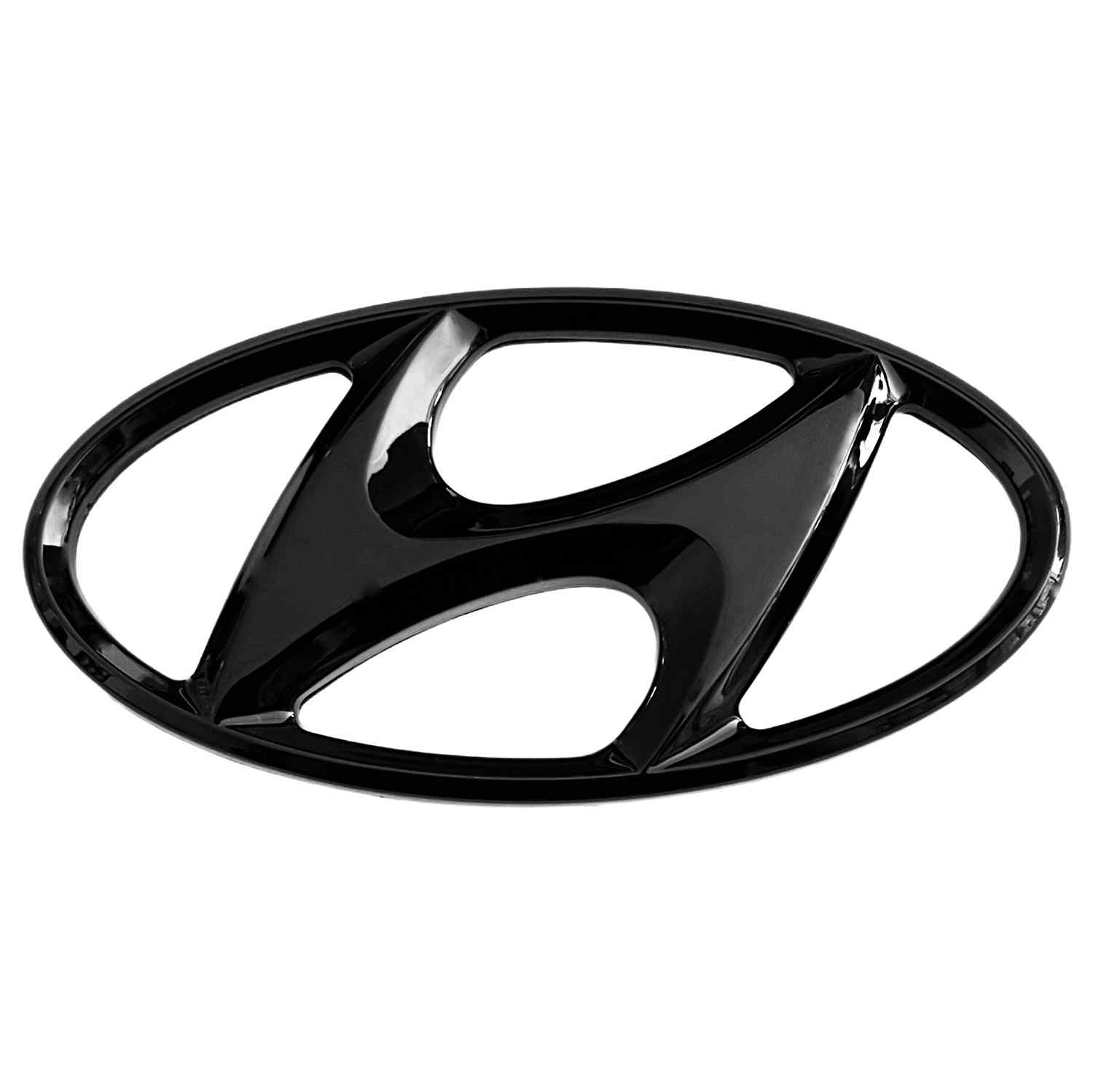 Emblema adhesivo maletero compatible con Hyundai 115 mm x 55mm Negro brillo