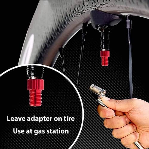 pedal alto Ideal Adaptador de aluminio de valvula Presta a Schrader para bicicleta (5 uds)  rojo | Autozoco