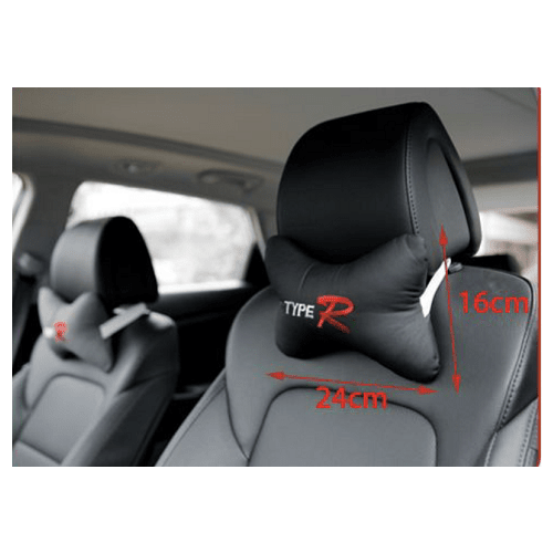 Almohadas para reposacabezas asiento del coche (2 uds) negro Type R