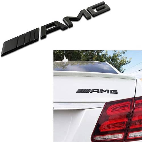Emblema Adhesivo plastico AMG para maletero compatible con Mercedes negro
