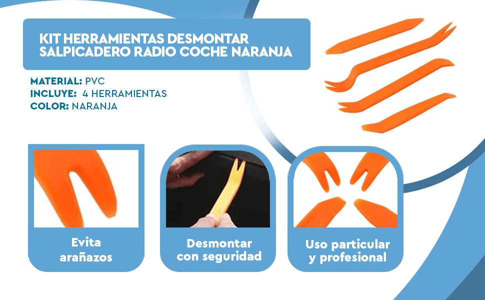 Actecom Kit De 4 Herramientas Para Desmontar Salpicadero Radio