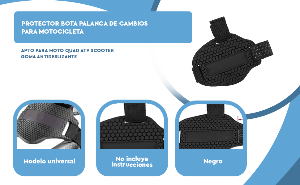 Protector Bota Palanca Cambios para Moto Negro - Accesorios Coche Esenciales