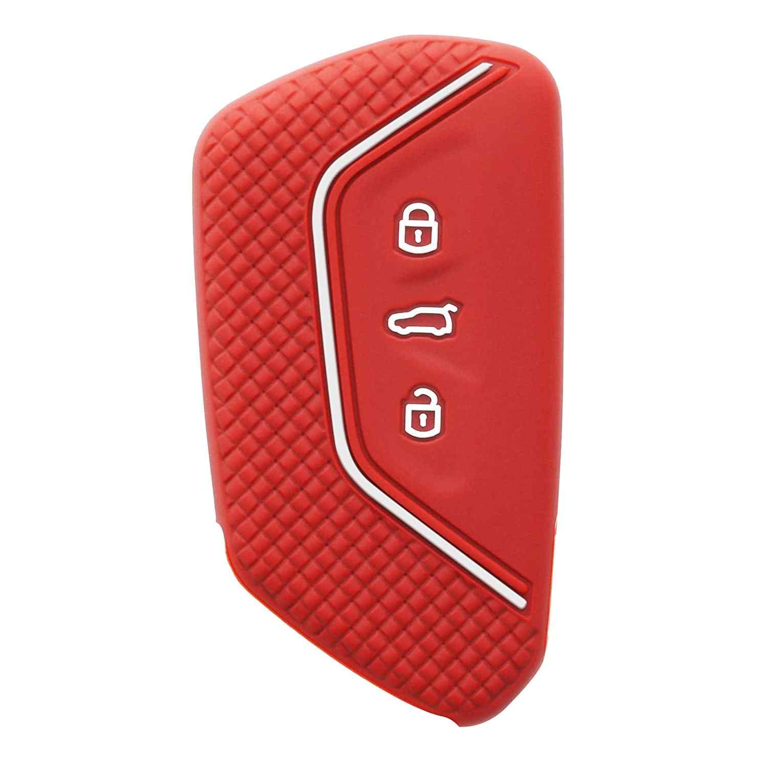 Funda mando llave del coche 3 botones con VW rojo-blanco |